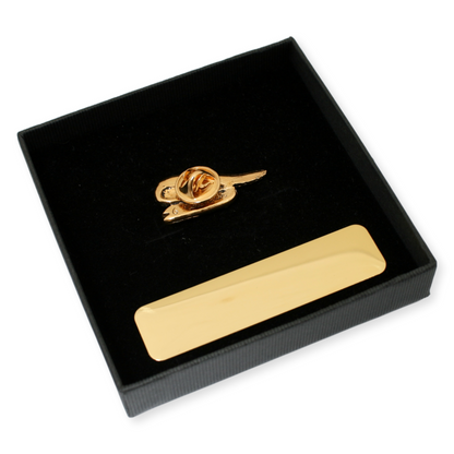 Eel Gold Plated Pin Badge Lapel With Engraving Option