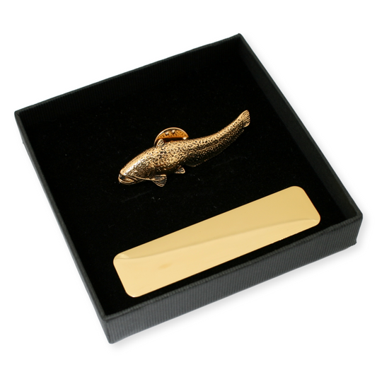 Catfish Gold Plated Pin Badge Lapel With Engraving Option