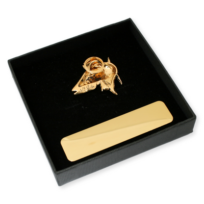 Zander Gold Plated Pin Badge Lapel With Engraving Option