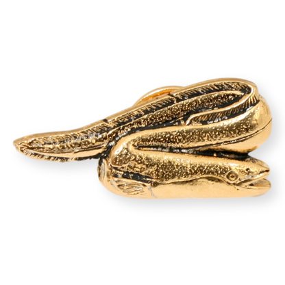Eel Gold Plated Pin Badge Lapel With Engraving Option