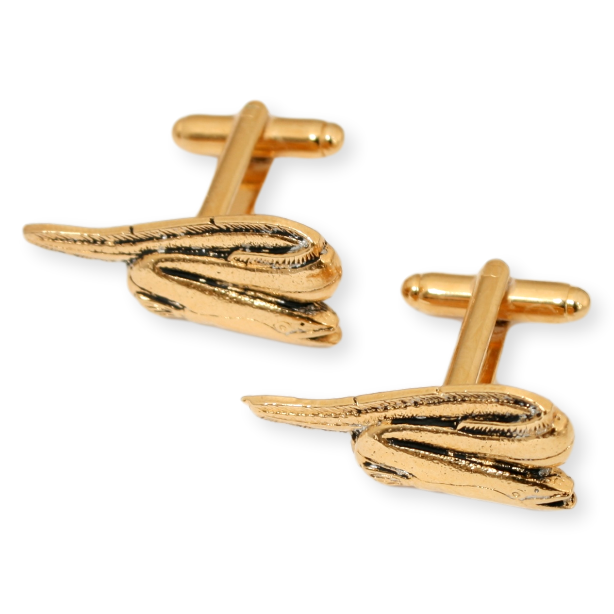 Eel Gold Plated Cufflinks With Engraving Option