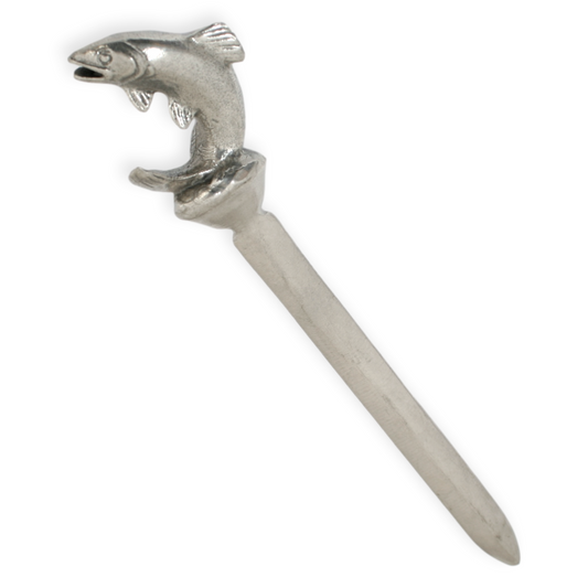 Hand-Cast English Pewter Trout Letter Opener