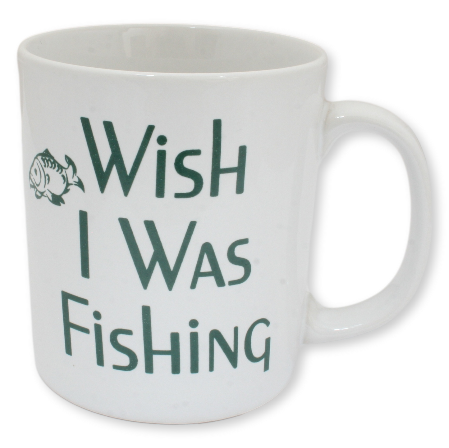 'Wish I Was Fishing' China Mug