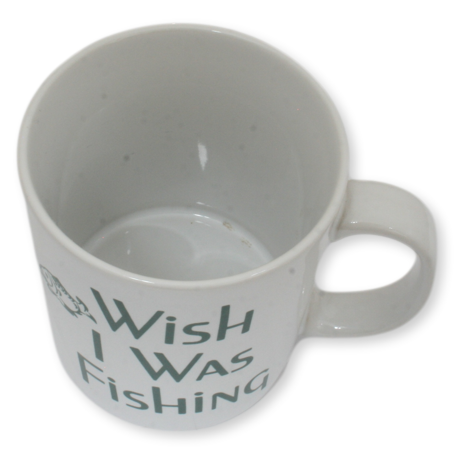 'Wish I Was Fishing' China Mug