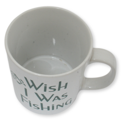 'Wish I Was Fishing' China Mug