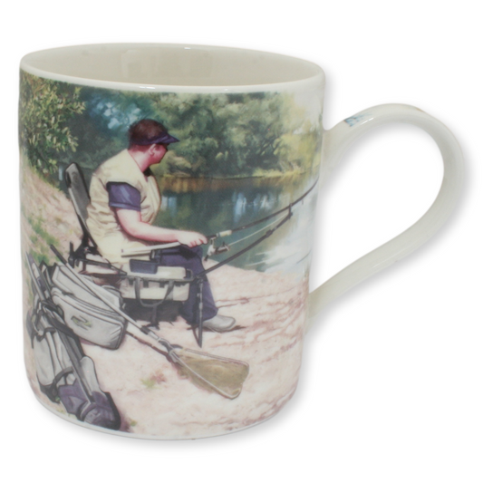 Fishing Man Scene China Mug