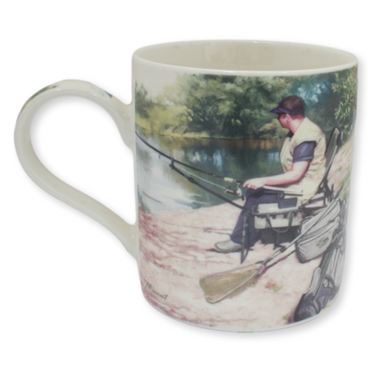 Fishing Man Scene China Mug