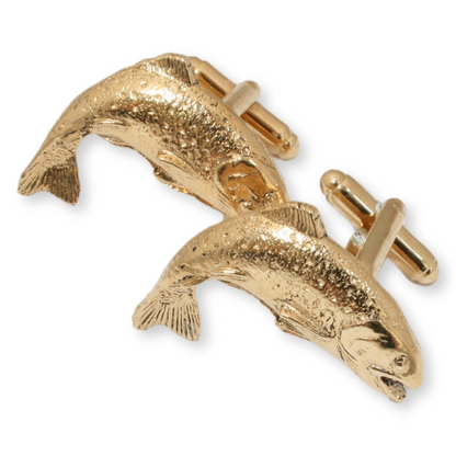 gold rainbow trout cufflinks