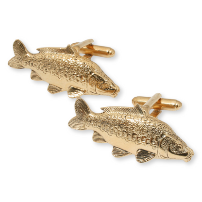 mirror carp cufflinks gold