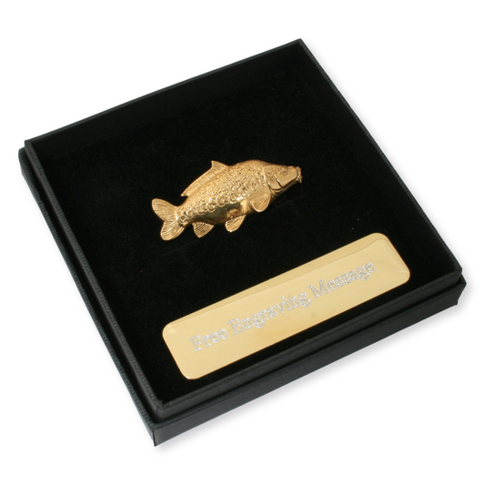 Common Carp Gold Plated Pin Badge With Engraving Option