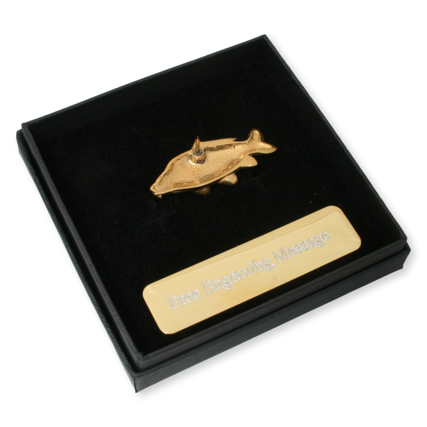 Common Carp Gold Plated Pin Badge With Engraving Option