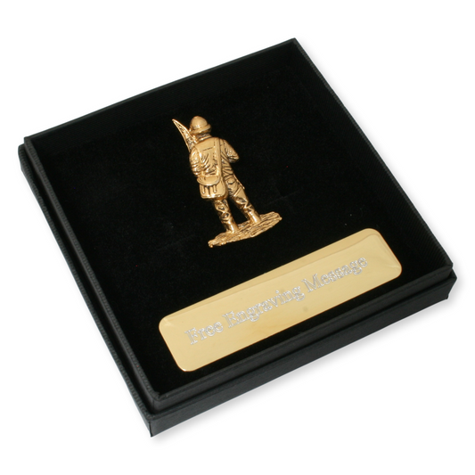 Fisherman Gold Plated Pin Badge With Engraving Option