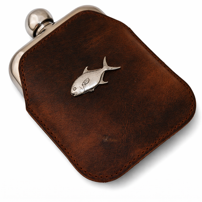 Sea Fishing Hip Flask Full Leather Jacket
