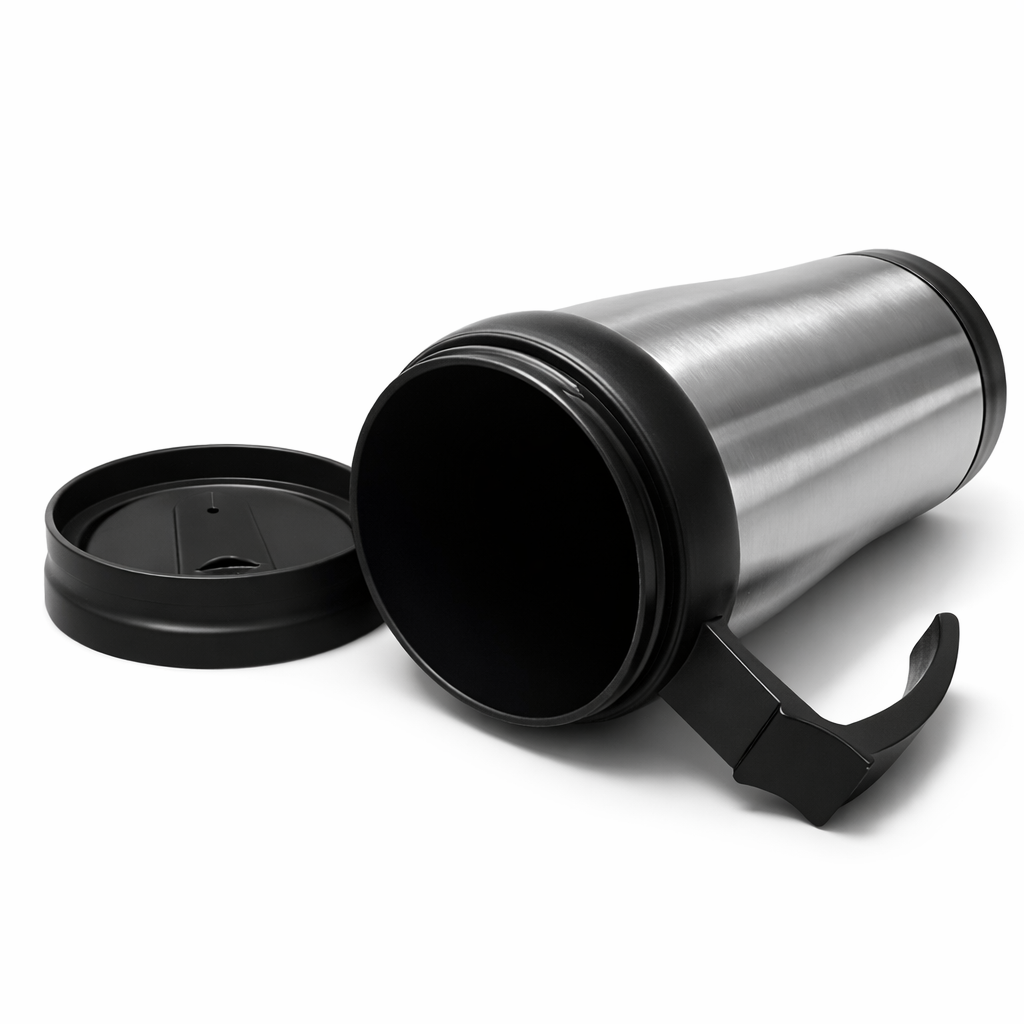Black and Chrome Travel Mug