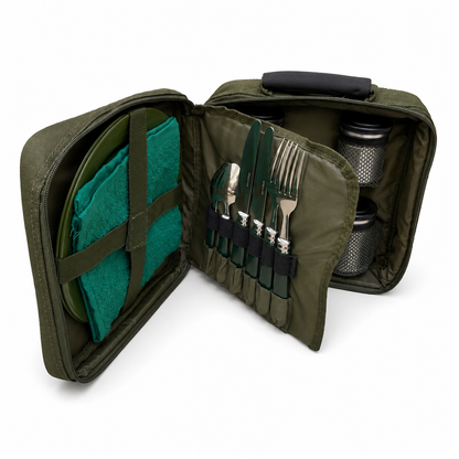 Personalised Large Travel Cutlery Set for Two With Mugs