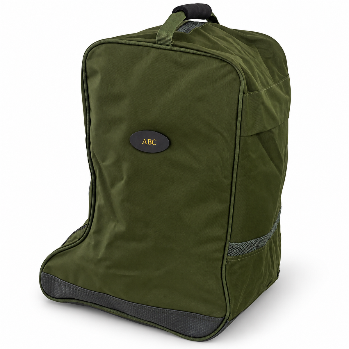 Personalised Green Canvas Welly Boot Storage Bag