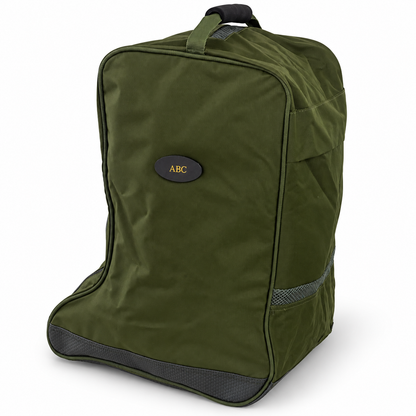 Personalised Green Canvas Welly Boot Storage Bag