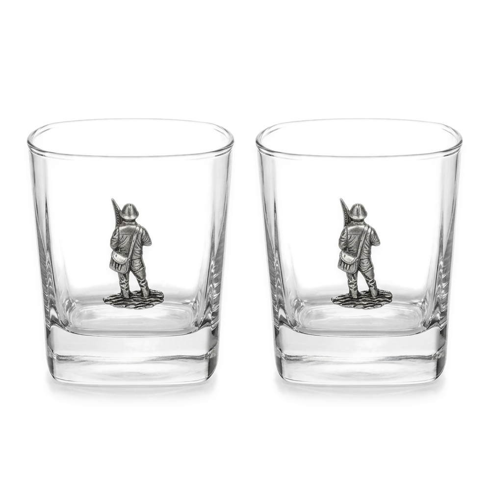 Fly Fishing Pair Of Whiskey Tumbler Glasses