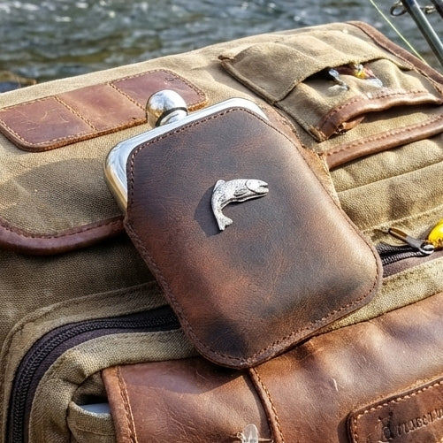 Fly Fishing Full Jacket 6oz Hip Flask