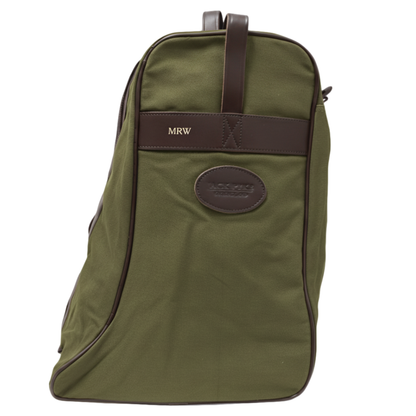 Custom Embossed Initials Welly Boot Bag – Green Or Brown Canvas