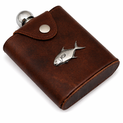 Sea Fishing Hip Flask In Popper Jacket Case