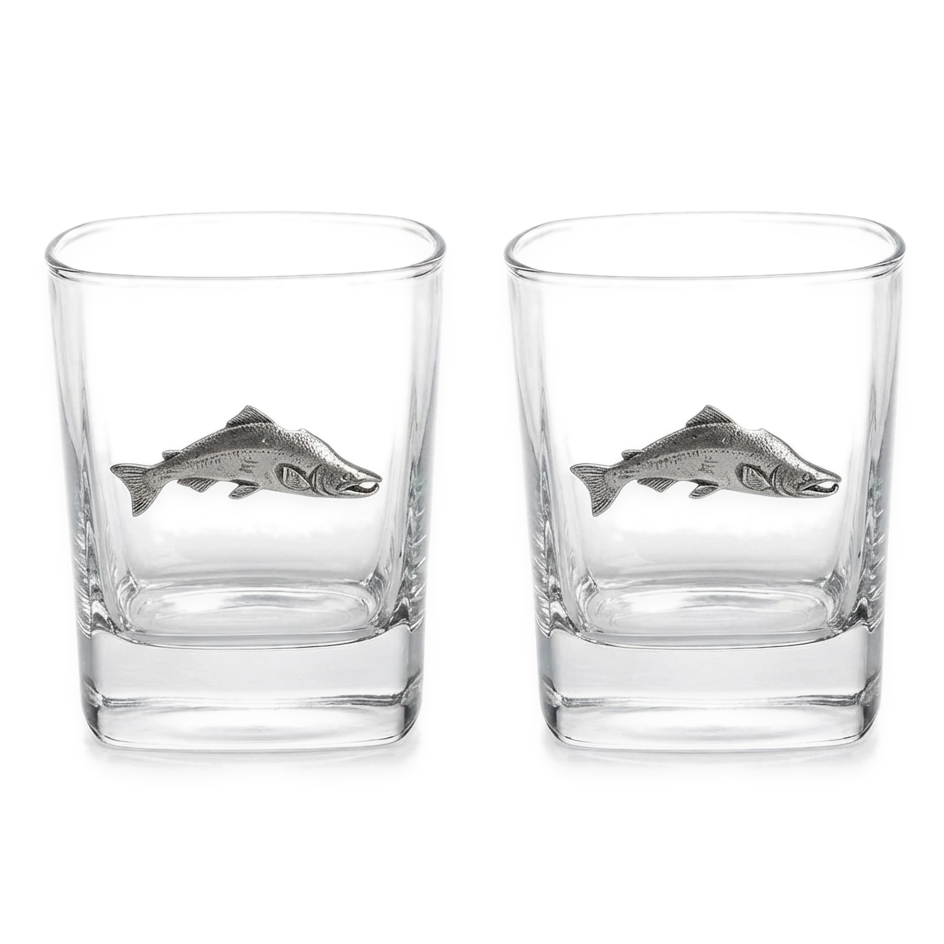 Fly Fishing Pair Of Whiskey Tumbler Glasses