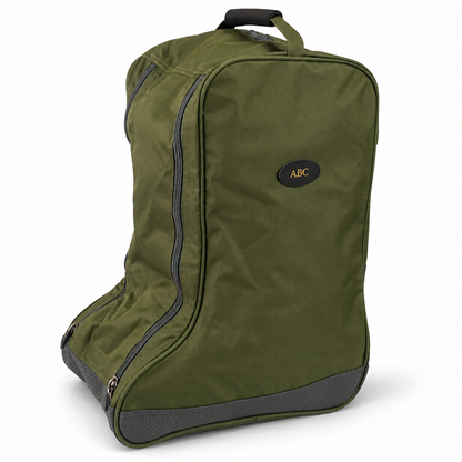 Personalised Green Canvas Welly Boot Storage Bag